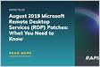 Microsoft RDP patch agosto 2019